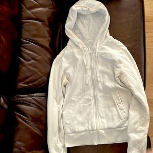 Used White north face zip up